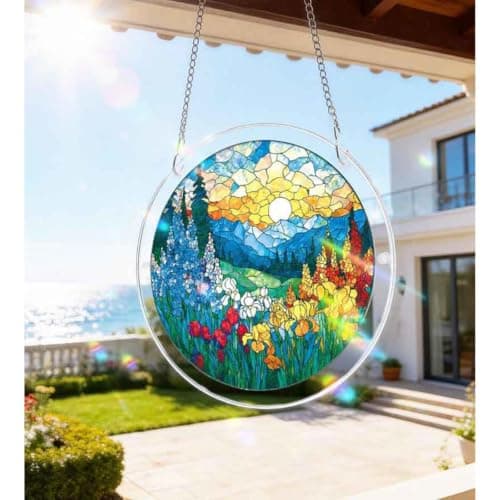 Musical Treble Clef Piano Keys Acrylic Suncatcher Puzzle 7.4 Inch | 83Pc Stained Glass Window Ornament, Music Art Fan Art, Melodic Vintage Craft, Music Room Wall Decor, Musician Gift