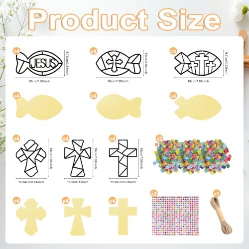 30 Set Hanukkah DIY Craft Kits,Hanukkah Tissue Paper Sign Craft Kit Chanukah Star of David Jewish Menorah Hanging Ornaments Suncatchers Craft for Classroom Decorations DIY Art Activities (Cross2)