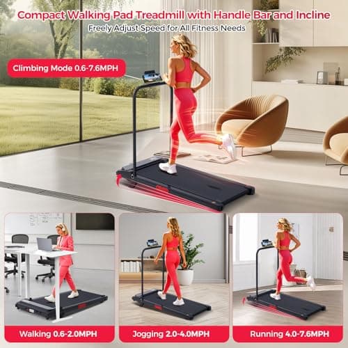 Walking Pad with Handle Bar, 350LBS Electric Treadmill for Home