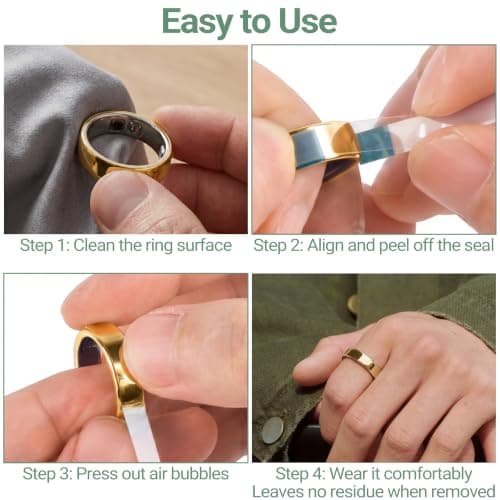 RXYKEJI Ultra-Thin Clear Cover Compatible with Ou-ra Ring Gen 5 Size 7: 10 Pack Transparent Invisible Anti-Scratch Protector Skin Films for Ou-ra Ring 5