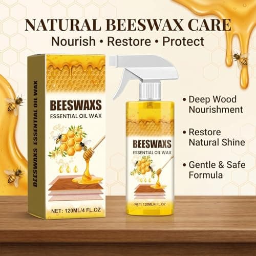 Natural Beeswax Repairing and Care Spray, 2026 Upgraded Beeswax Wood Polish, for Living Rooms, Kitchens, Wood Furniture Floors, Natural Micro-Molecular Spray (1Pcs)
