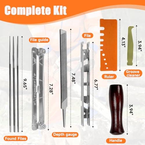 YINGKESI 10 PC Chainsaw Sharpener Kit with 5/32" 3/16" 11/64" Round File