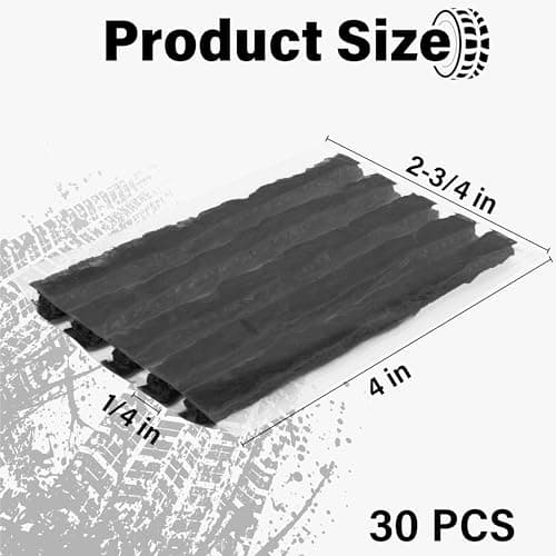 Sixzoo 60 PCS Tire Plugs Heavy Duty, 4" X 0.24" Tire Repair Plugs, Rubber Tires Plug, Tires Repair Strings for Tubeless Puncture Car, RV, SUV, ATV, Motorcycle, Truck,Tractor (Black)