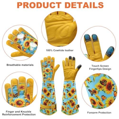 DLY Garden Gloves for Women,Gardening Gloves,Gardening Gift for Lady,Blue,M