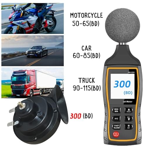ZJLWYZQQ 300DB Super Loud Train Horns, 12V Waterproof Air Horns Replacement Kit, Car, Motorcycle, Truck, Bike, Boat Car Air Electric Snail Double Horn, Automotive Accessories Universal for Car
