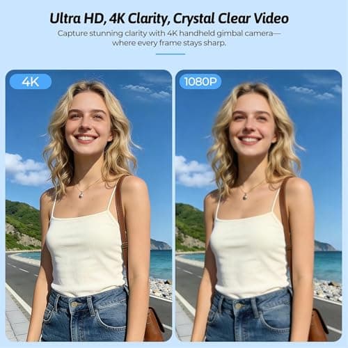4K Pocket Vlogging Camera,75MP Handheld Camcorder with 330° Rotating Lens & Face Tracking,WiFi and Autofocus,3-Axis Stabilizer,1.72" Touch Screen, for Travel,Vloggers and YouTube (black-128G)