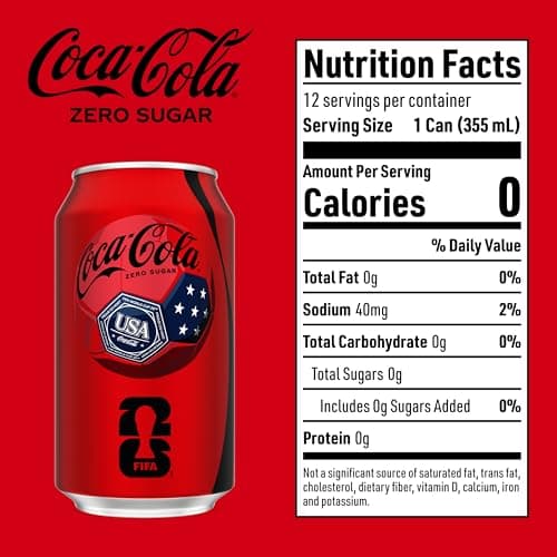 Coca-Cola Zero Sugar Soda Soft Drink Fridge Pack Cans, 12 fl oz, 12 Pack