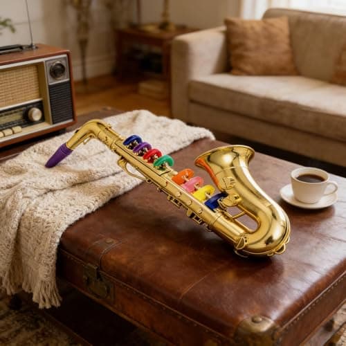 Kids Saxophone Toy, Saxophone Instrument, Music Toy, for Boys Girls Party Birthday Holiday School Performance Stage Role Playing Talent Show