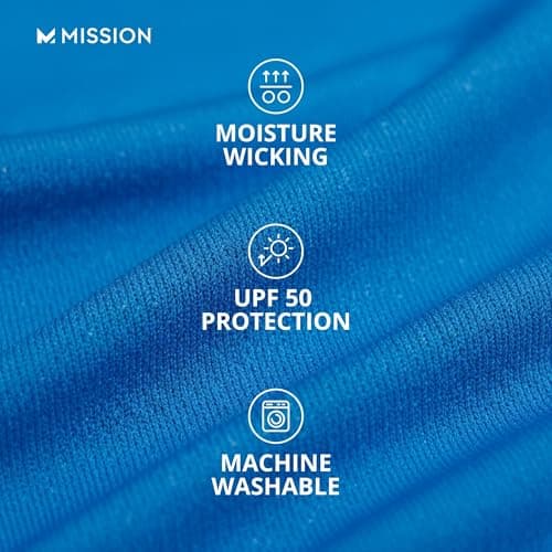 MISSION Cooling Neck Gaiter Face Mask, Breathable & Lightweight, UPF 50, Multi-Use Gaiter for Outdoors, Fishing & Hiking, 12+ Ways to Wear (Dark Charcoal)