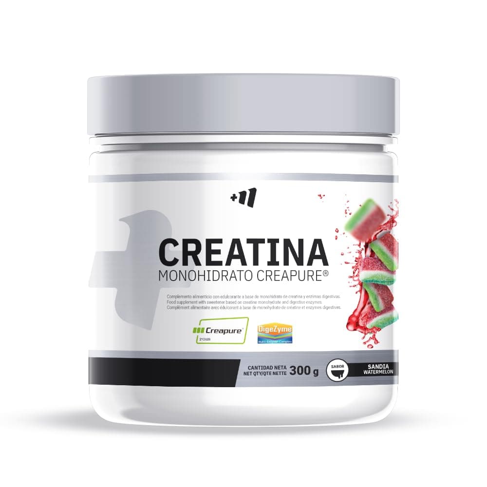 MASmusculo - Creatina Monohidrato Creapure® - en Polvo - Sin Azúcar - 300 g - Bote 3 Meses - Recuperador Muscular - Aumenta Masa Muscular - Sabor Chuches de Sandía