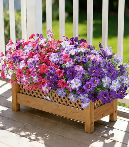 20 Bundles Faux Morning Glory Artificial Flowers for Outdoors, Mix