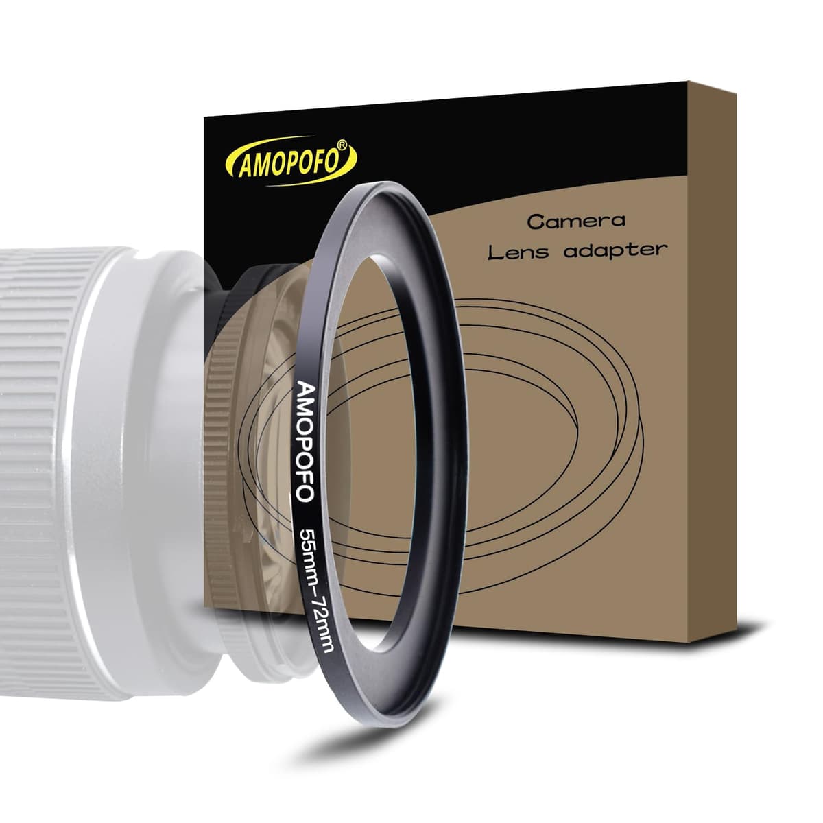 55mm Lens to 72mm Camera Filter Ring,55mm-72mm Step Up Ring For Filters,Made Of CNC Machined aluminum.for 72mm UV,ND,CPL Camera Filter accessories
