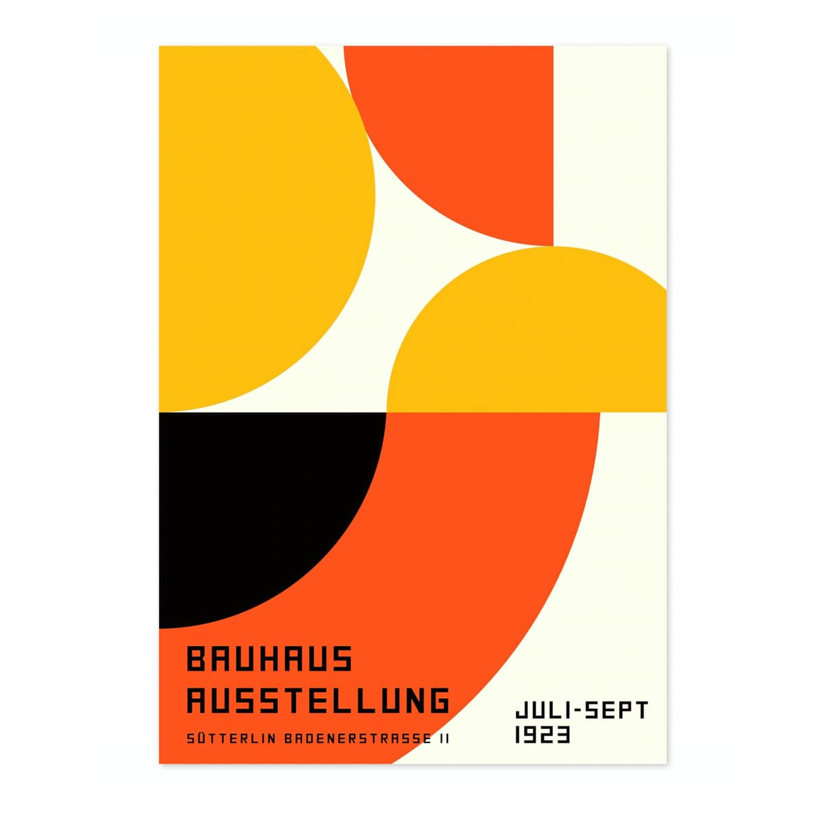 Orange Loop Poster, Bauhaus Print, Framed Abstract Art, Mid-Century Wall Art, Modern Home Decor, Gift Idea, Archival Matte, A2 (Print Only) - 59.4x42cm
