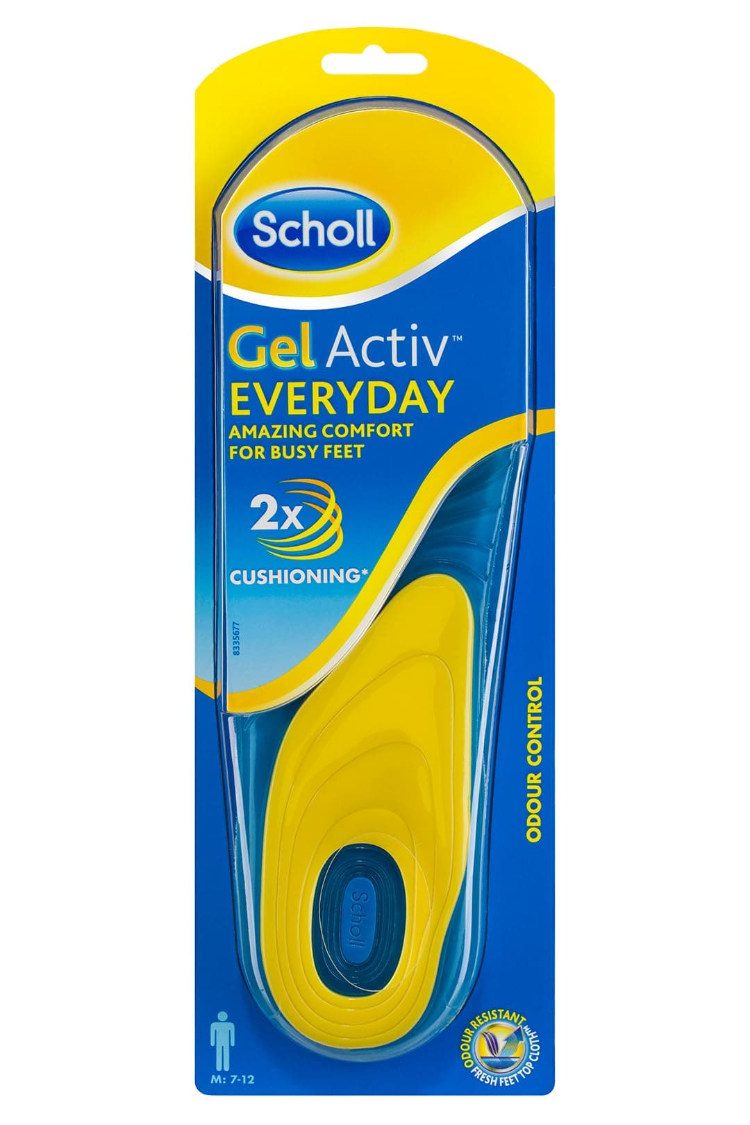 Scholl GelActiv Every Day Insoles for Men - Anti Foot Fatigue Comfort Insoles - Insoles for Walking/Hiking - Trim to Fit Your Walking Boot/Shoes - UK Size 7-12, 1 Pair