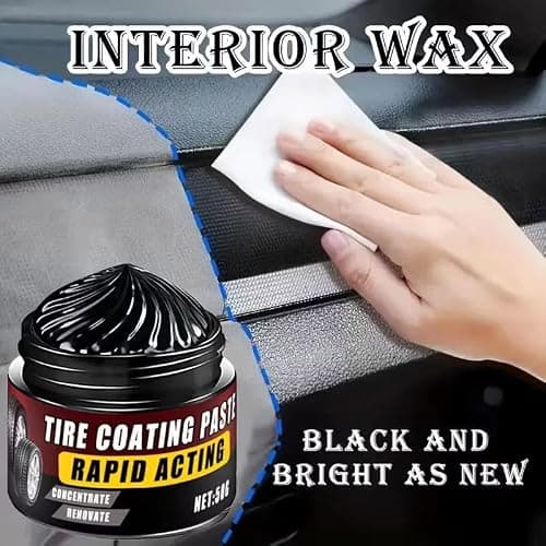 Tire Coating Paste,Premium Tire Coating & Trim Restorer,Powerful Wheel Cleaning Refurbish Wax,Long-Lasting UV Protection,Bring Back the Deep Black Shine to Rubber and Plastic