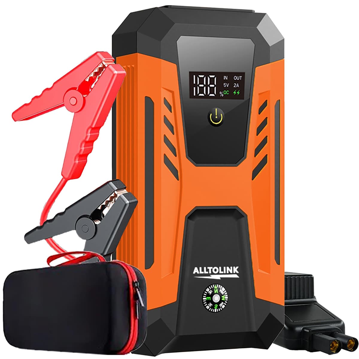 Alltolink Jump Starter Power Pack, 3000A Portable Car Battery Booster Jump Starter for 12V Vehicles and Motorcycles, Portable charger with display screen and 20V fast charging, 4-mode LED lights