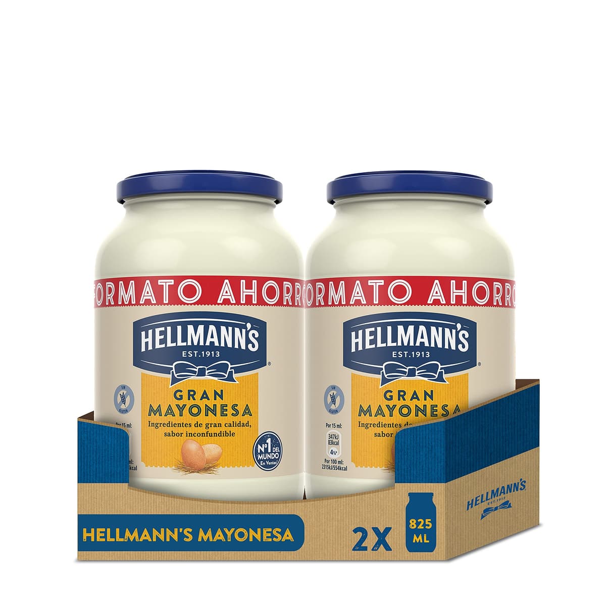 Hellmann's Gran Mayonesa Tarro 825ml - Pack de 2