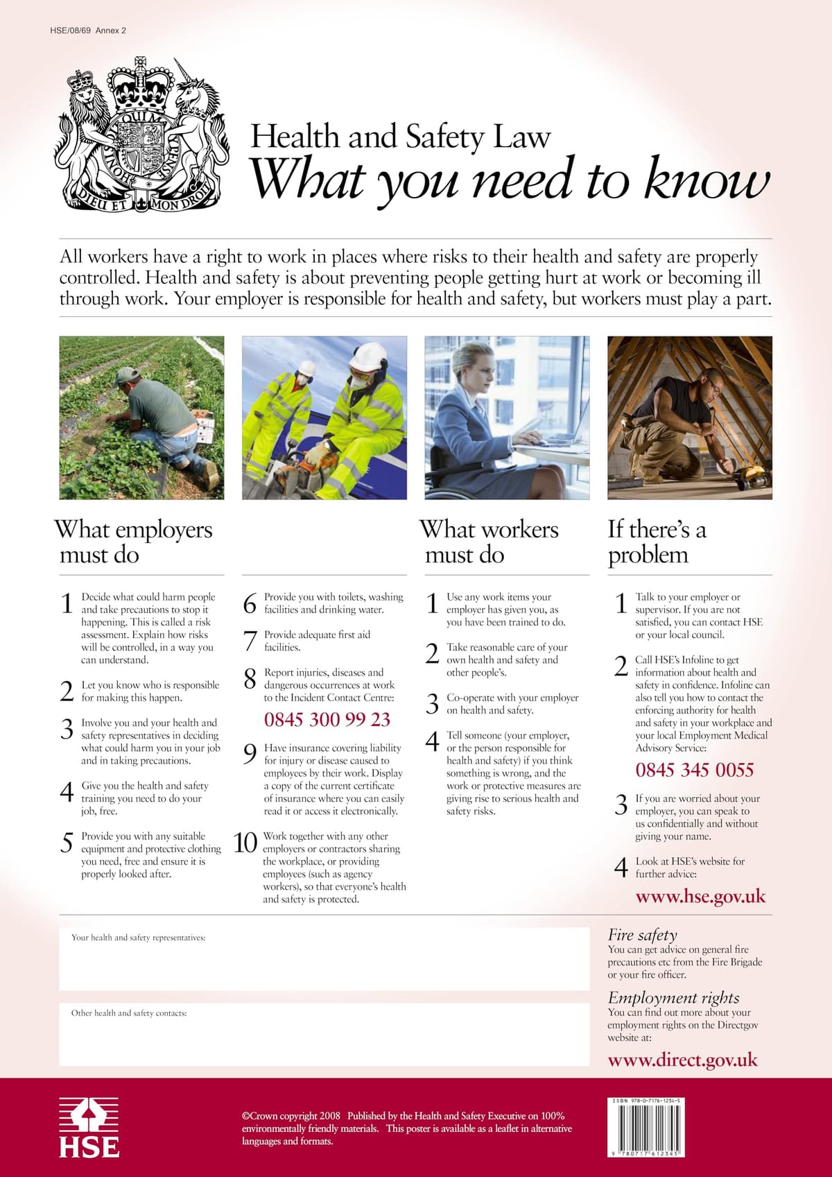 Health and Safety Law Poster HSE - What You Need To Know FWC30 2025 2026 (A2)
