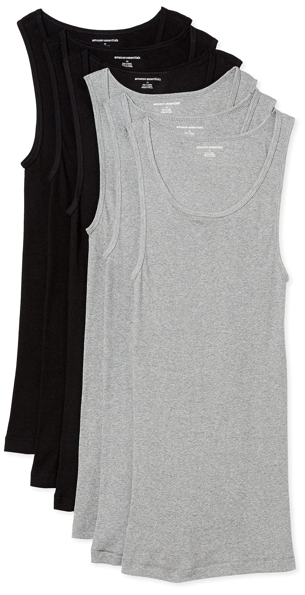 Amazon Essentials Men's Lightweight Tank Undershirts, Pack of 6